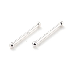 Серебро Крошечная штанга 999 изящные серебряные серьги-гвоздики для девушек и женщин, минималистичные круглые серьги-гвоздики, серебряные, 11 мм, штифты : 0.8 мм