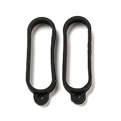Black Anti-Lost Silicone Pendant, for Electronic Stylus & Lighter Making, Black, 48.5~49x16x6mm, Hole: 3mm, Inner Diameter: 40x12mm