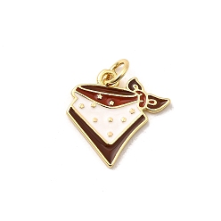 Треугольник Подвески из латуни и эмали в стиле ковбоя, долговечный, без свинца и без кадмия, с целью перехода в кольце, реальный 18 k позолоченный, стойки покрытие, треугольные, 15.5x15.5x1.5 мм, отверстие : 3.5 мм