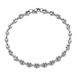 Нержавеющая Сталь Цвет 304 браслеты из нержавеющей стали с кофейными зернами для мужчин и женщин, цвет нержавеющей стали, 8-1/2 дюйм (21.5 см)