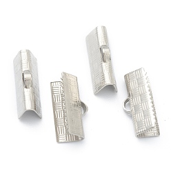 Нержавеющая Сталь Цвет Не тускнеет 304 концы ленты из нержавеющей стали с обжимом, цвет нержавеющей стали, 7x15x5 мм, отверстие : 1x2.5 мм