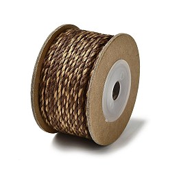 Кокосово-Коричневый 12м 3-слойный полиэстеровый хлопковый шнур, кокосового коричневый, 2.5 мм, около 13.12 ярдов (12 м) / рулон