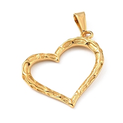 Золотой Вакуумное покрытие pvd 304 подвески из нержавеющей стали, полые сердца, золотые, 34x34x4.5 мм, отверстие : 9.5~10x4.5~5 мм