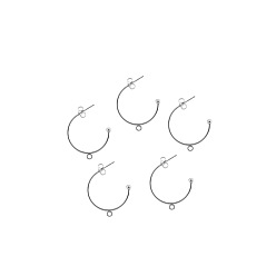 Нержавеющая Сталь Цвет Не тускнеет 304 фурнитура для сережек-гвоздиков из нержавеющей стали, с петлей, с формой, цвет нержавеющей стали, 15 мм, 6 шт / комплект