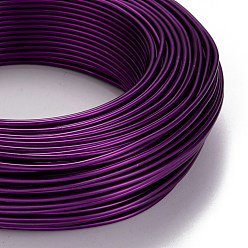 Dark Violet Round Aluminum Wire, Flexible Craft Wire, for Beading Jewelry Doll Craft Making, Dark Violet, 12 Gauge, 2.0mm, 55m/500g(180.4 Feet/500g)