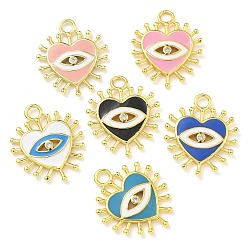 (52) Непрозрачная лаванда Покрытие стойки латунь микро паве прозрачный кубический цирконий с эмалевыми подвесками, долговечный, без свинца и без кадмия, реальный 18 k позолоченный, сердце прелести, разноцветные, 21.5x18x2 мм, отверстие : 2.5 мм