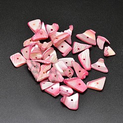 Фламинго Окрашенные натуральные ракушки, чипсы, бусины, фламинго, 9~23x7~12 мм, отверстие : 1 мм, Около 1150 шт / 500 г