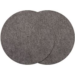Серый Фетровые подложки для компакт-дисков, коврики для пластинок, плоско-круглые, серые, 295x3 мм, отверстие : 7 мм
