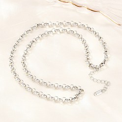 Нержавеющая Сталь Цвет 6мм 304 цепочки-роло из нержавеющей стали для мужчин и женщин, без потускнения, цвет нержавеющей стали, 22.44 дюйм (57 см), ссылка: 6x2 mm