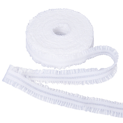 Белый Эластичный шнур из полиэстера с оборками, швейные принадлежности для одежды, белые, 22 мм