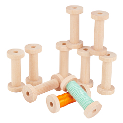 пшеница Деревянные бобины, держатель нити, цвет пшеницы, 3x7 см, отверстие : 9 мм