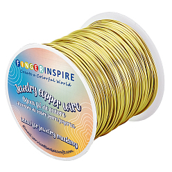 Золотой Круглая медная проволока для ювелирных изделий, с катушкой, золотые, 18 датчик, 1 мм, около 65.62 футов (20 м) / мешок