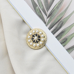 Черный Кнопки хвостовика из сплава смолы, с пластиковой имитацией жемчуга, для аксессуаров для одежды, чёрные, 23 мм