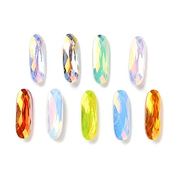 (52) Непрозрачная лаванда K 9 кабошоны из стеклянного страза, граненые, задние и задние, овальные, разноцветные, 15x5x3 мм