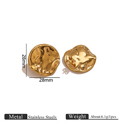 Самородки 304 Выводы серьги из нержавеющей стали шпилька, золотые, с петлей, самородки, 28 мм