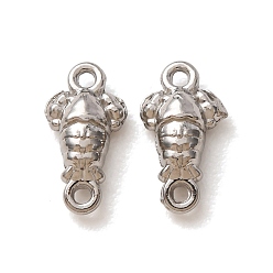 Stainless Steel Color 304 Stainless Steel Connector Charms, Cray Links, Stainless Steel Color, 16x6x3mm, Hole: 1mm