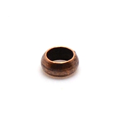 Rotkupfer Messing Quetschperlen, Rondell, Nickel frei, Rotkupfer, 4x2 mm, Bohrung: 2.5 mm, ca. 500 Stk. / Beutel