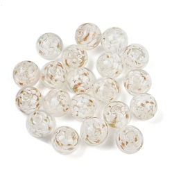 Снежный Бусины ручной работы бусины золотого песка, круглые, снег, 10~10.5 мм, отверстие : 1.6~1.8 мм