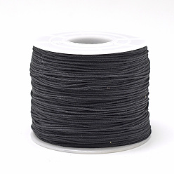Black Polyester Cords, Black, 0.5~0.6mm, about 131.23~142.16 yards(120~130m)/roll