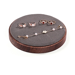 Серый Подносы для украшений из велета и дерева, ювелирная пластина для браслетов, Браслеты, Ожерелье, дисплея кольца, серые, 15x1.8 см