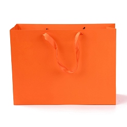 Оранжево-Красный Прямоугольные бумажные пакеты, с ручками, для подарочных пакетов и сумок, оранжево-красный, 26x35x0.6 см