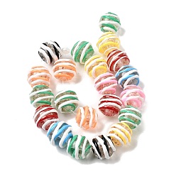 (52) Непрозрачная лаванда Бусины ручной работы из эмали с золотым песком, бусины ручной работы, круглые, два тона, разноцветные, 13x11~12 мм, отверстие : 1.5 мм