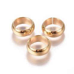 Золотой 201 Быстроразъемные соединения из нержавеющей стали, связывающий кольца, закрыты, но распаян, золотые, 14x5.5, внутренний диаметр: 10.5 мм