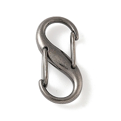 Черный Цвет Металла Застежки-карабин с пружиной из сплава и железа с двумя S-образными застежками, быстрые ссылки, Карабины для скалолазания для женщин и мужчин для кемпинга и рыбалки, металлический черный , 25x12x6.5 мм