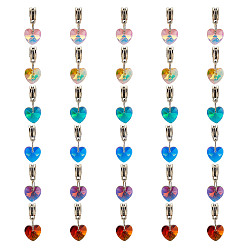 (52) Непрозрачная лаванда Подвески из гальванического стекла, Подвеска в форме сердца из антикварного посеребренного сплава в тибетском стиле с большим отверстием, разноцветные, 23 мм, 5 шт / цвет, 6 цветов, 30 шт / комплект