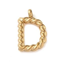 Letter D 316 подвески и подвески из хирургической нержавеющей стали, золотые, Буква D, 14x9x2 мм, отверстие : 2 мм