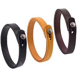 (52) Непрозрачная лаванда 3 шт. 3 цвета панк ретро браслет из кожи ручной работы для мужчин, разноцветные, 8-5/8 дюйм (22 см), 1 шт / цвет