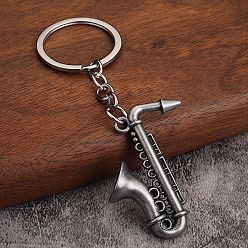 Античный Серебристый & Платиновый Сплав брелок, музыкальный подарочный кулон, музыкальные инструменты, старинное серебро и платина, 10.2x3.5 см