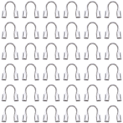 Серебро 1200шт. латунная проволочная защита и протекторы, серебряные, 5x4x1 мм, отверстие : 0.5 мм