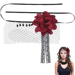 Коричневый Головные уборы на Хэллоуин из нейлона, полиэстера и полипропилена для женщин и девочек, цветок, коричневые, 1063x240 мм