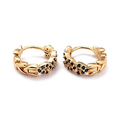 Средно-синий Серьга-кольцо в форме сердца со сверкающим кубическим цирконием для нее, настоящие 18 позолоченные серьги из латуни с фианитом и цирконием с микропаве, светло-синий, 12.5x13.5x4 мм, штифты : 0.9 мм