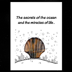 Тигровый глаз Натуральный тигровый глаз, резные фигурки в форме ракушки, орнамент, для домашнего украшения рабочего стола, Подарочная карта своими руками с вдохновением, оболочкой: 30 mm