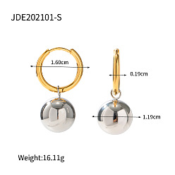Круглые Серьги из 304 нержавеющей стали, золотые и нержавеющая сталь цвет, круглые, 23.5 мм
