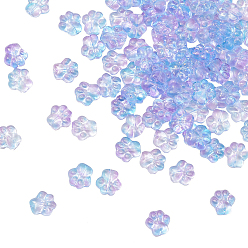 Бледно-Розовый 100 бусины лэмпворк ручной работы, два тона, с золотой порошок, отпечатки лап, розовый жемчуг, 13.5x13.5x5.5 мм, отверстие : 1 мм