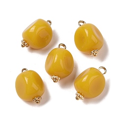 Золотистый Акриловые подвески, имитация драгоценных камней, с медными петлями, самородки, золотые, 19x12.5x11.5 мм, отверстие : 2 мм