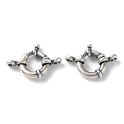 Античное Серебро 925 большие пружинные застежки из таиландского стерлингового серебра, с печатью 925, античное серебро, 22x12x2.6 мм, отверстие : 2.4 мм