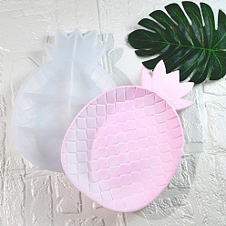 Белый Поднос в виде ананаса и листьев гипсовая тарелка силиконовая форма поднос для хранения фруктов, белые, 245x153x26 мм