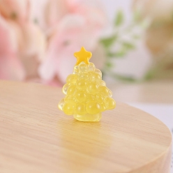 Желтый Елочные фигурки из светящейся смолы, светящиеся в темноте украшения, для украшения дома, желтые, 27x23 мм