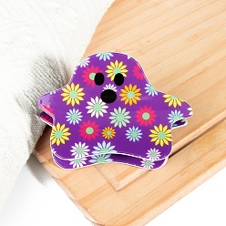 Фиолетовый Заколки-коготь из ПВХ на тему хэллоуина, призрак, фиолетовые, 82x51x51 мм