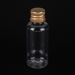 Золотой ПЭТ пластиковая мини-бутылка для хранения, дорожная бутылка, для косметики, крем, лосьон, жидкость, с алюминиевой винтовой крышкой, золотые, 2.9x7.7 см, емкость: 30 мл (1.01 жидких унций)