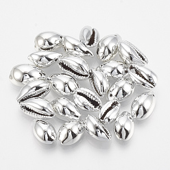 Платина Подвески из панциря каури, платина, 12~16x8~10x6~8 мм, отверстие : 1 мм