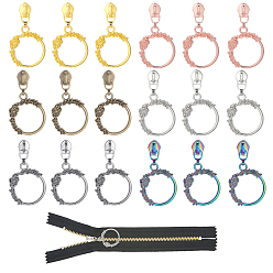 (52) Непрозрачная лаванда 18 шт. 6 цветные застежки-молнии из сплава с подвеской в виде венка, для багажа чемодан рюкзак куртка сумки пальто, разноцветные, 56 мм, 3 шт / цвет