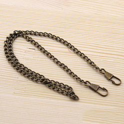 Античная Бронза Цепные ремни из железной сумки, Сплав с застежками, для замены сумочки или сумки через плечо, античная бронза, 120x0.55x0.12 см