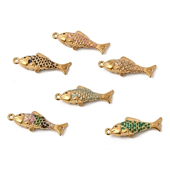 (52) Непрозрачная лаванда 304 Подвески-коннекторы в виде рыбок из нержавеющей стали с эмалированным покрытием, ионное покрытие (ip), золотые, разноцветные, 25.5x9x5.5 мм, отверстия : 1.2 mm и 1 мм