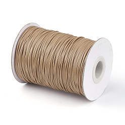 BurlyWood Korean Waxed Polyester Cord, BurlyWood, 1mm, about 85yards/roll