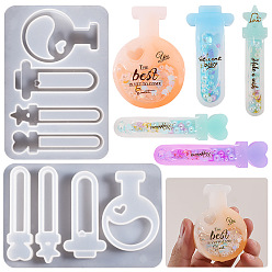 White DIY Silicone Magic Bottle Quicksand Molds, Shaker Molds, Resin Casting Molds, for UV Resin, Epoxy Resin Craft Making, White, 90x135x13mm